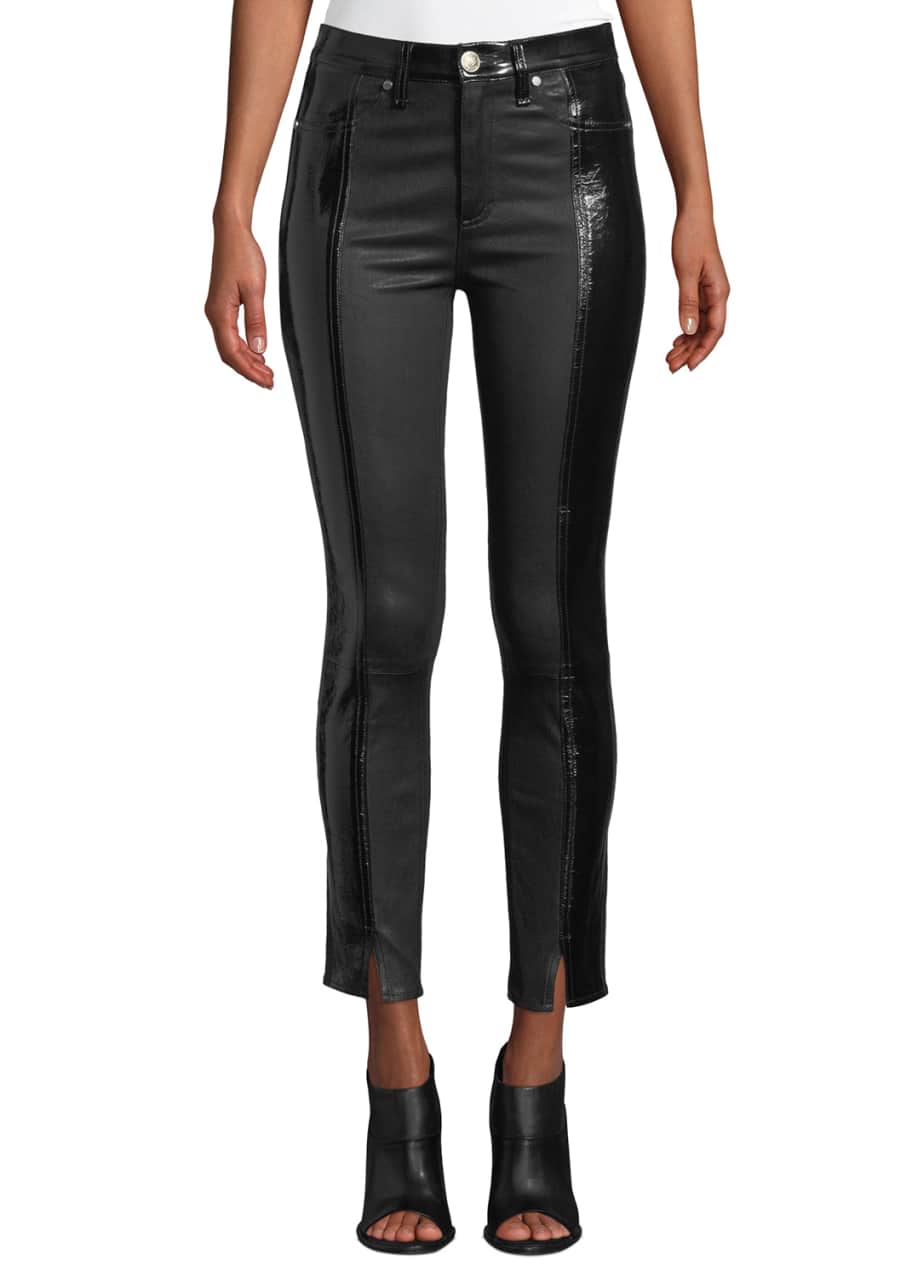 Evelyn Two-Tone Leather Skinny Pants