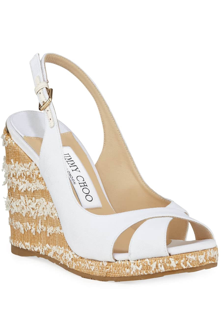 Image 1 of 1: Amely Canvas Platform Wedge Sandals