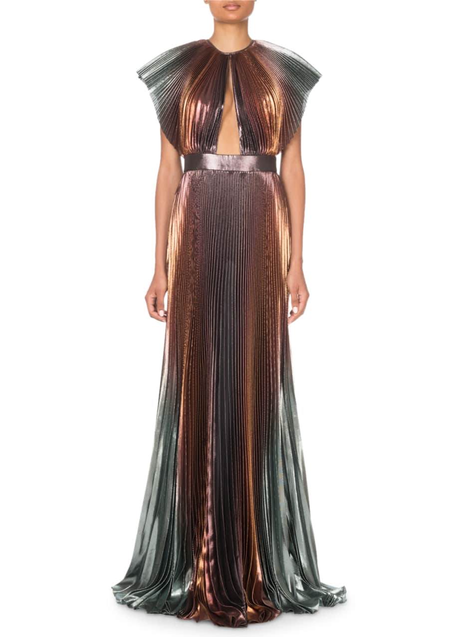 Givenchy Metallic-Ombre Plisse Cutout Gown - Bergdorf Goodman