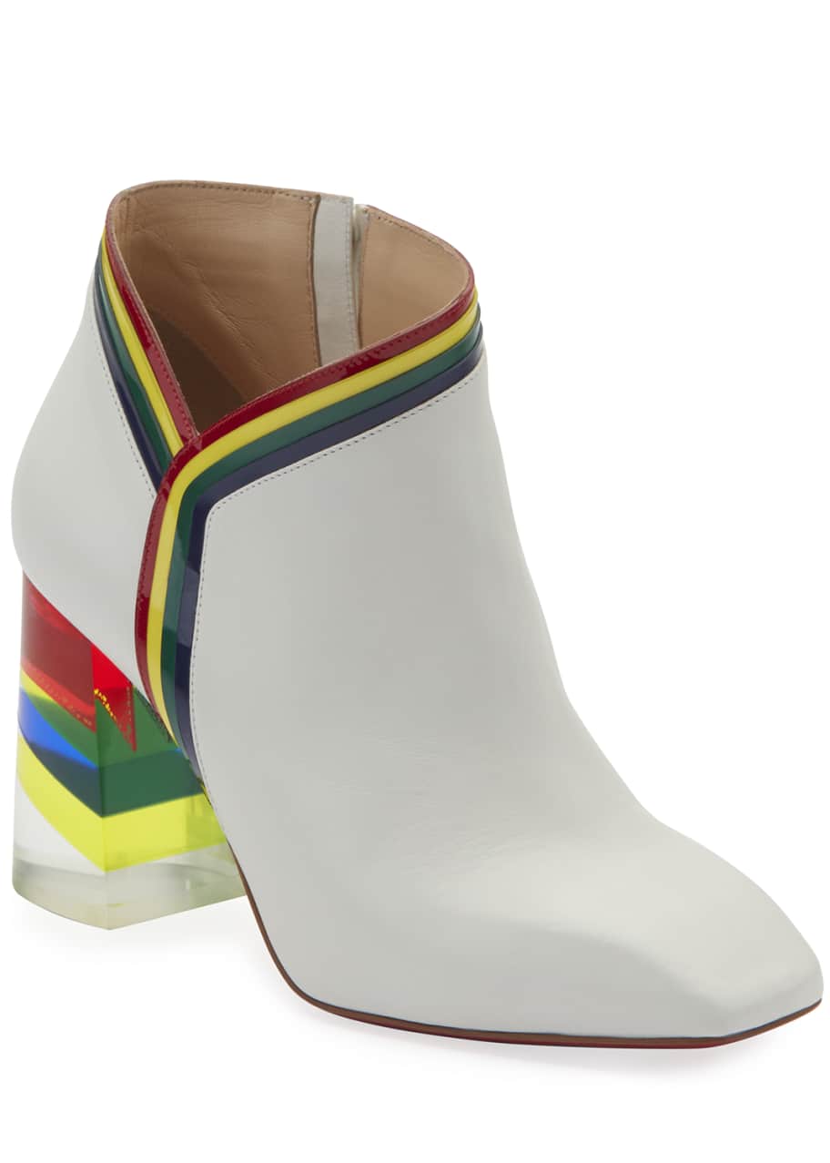 Christian Louboutin Raniboot 85 Rainbow Plexi Heel Red Sole