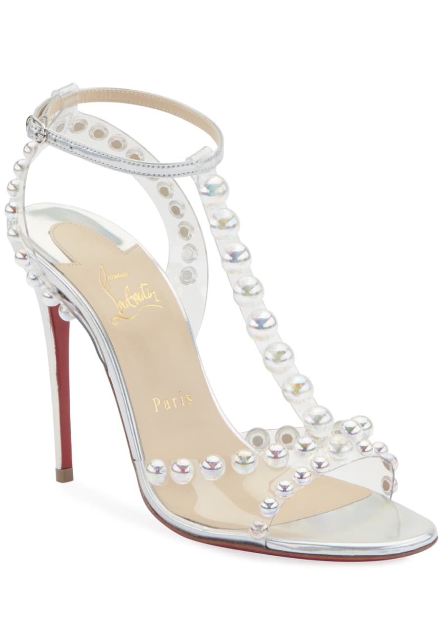 Friday Fix  Christian Louboutin 'Belly Nodo' white t-bar sandals >  Shoeperwoman