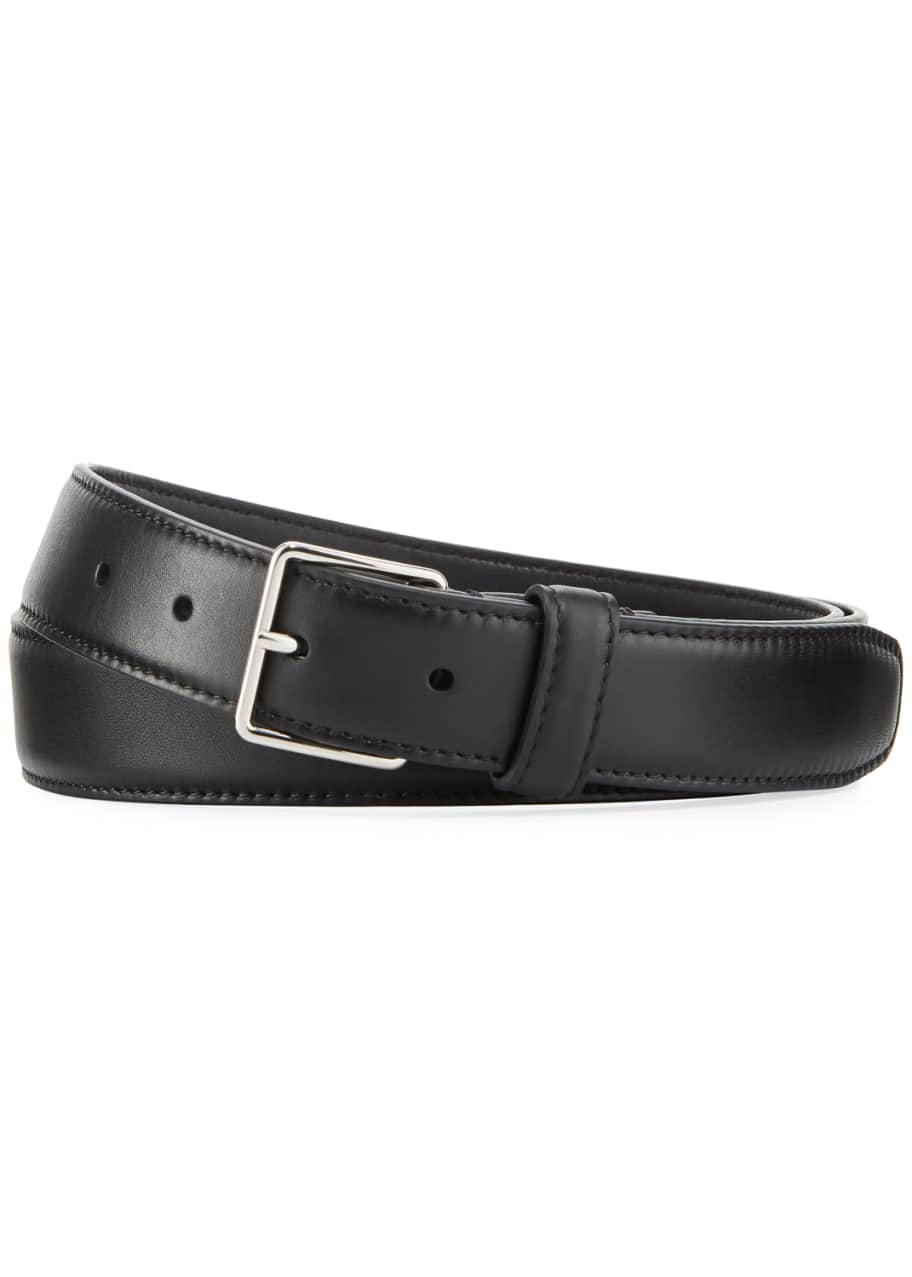 THE ROW Men's Sleek Leather Belt - Bergdorf Goodman
