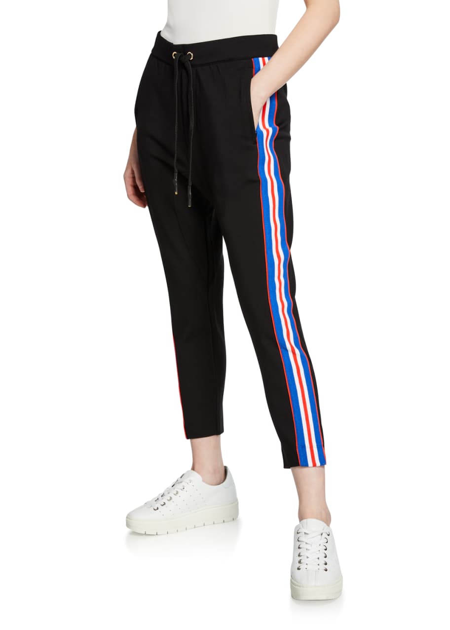 PE Nation Court Run Ankle-Length Ponte Pants w/ Side Stripes - Bergdorf ...