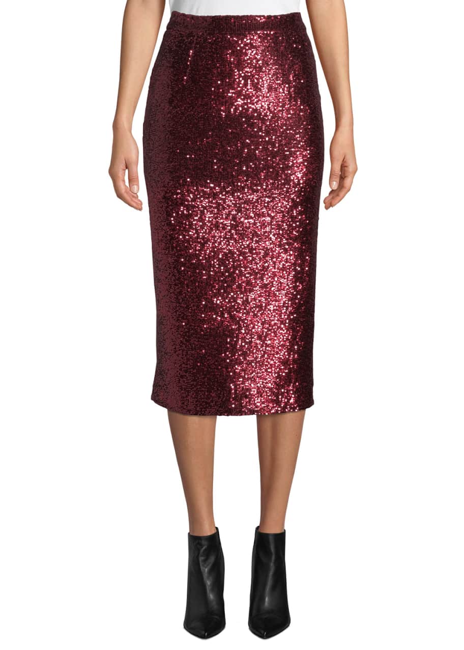 Image 1 of 1: Val Sequined Pencil Skirt