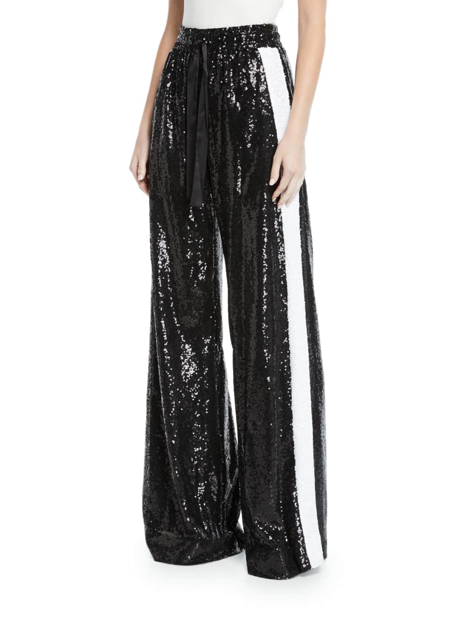 Sequin side online stripe pants