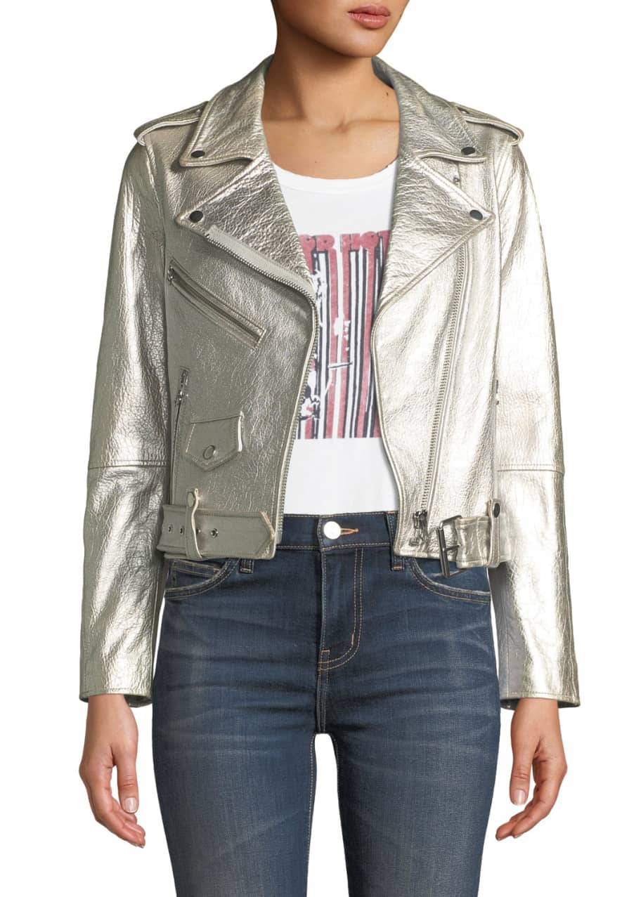 Current elliott top leather jacket