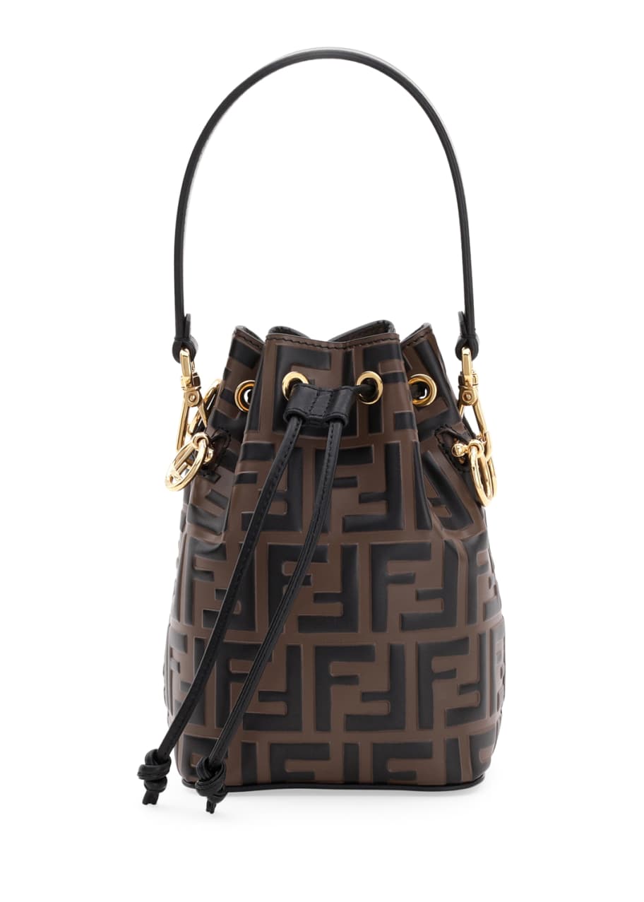 Fendi Mon Tresor FF-Embossed Leather Bucket Bag - Bergdorf Goodman