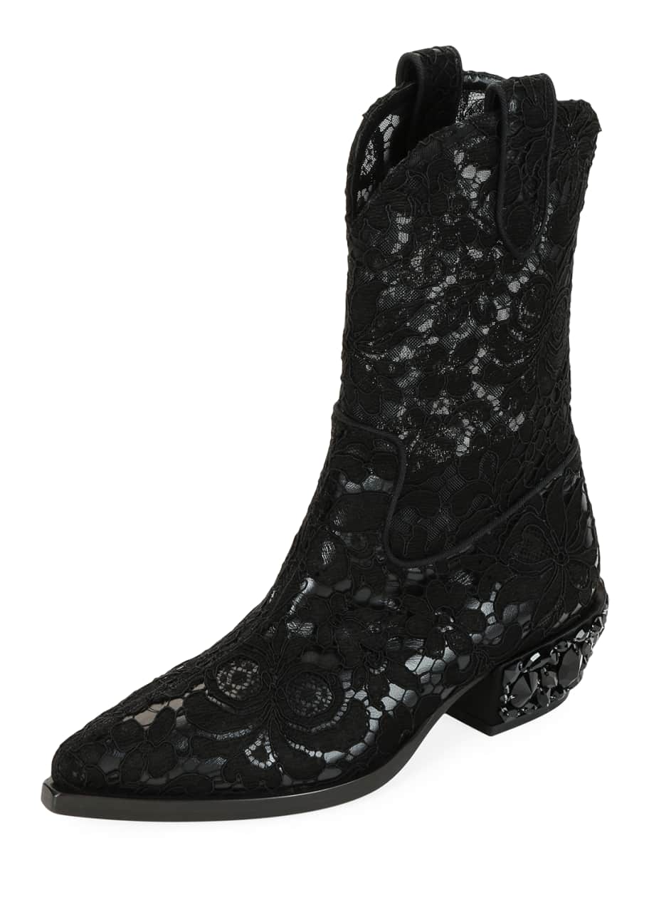 Dolce and gabbana lace boots hotsell