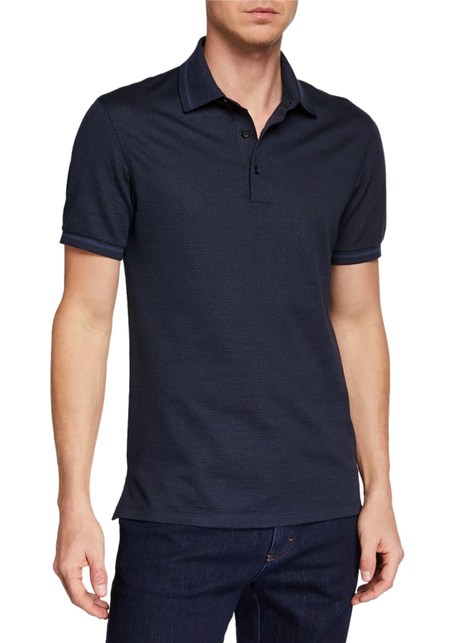 Ermenegildo Zegna Men's Silk-Blend Jersey Polo Shirt - Bergdorf Goodman
