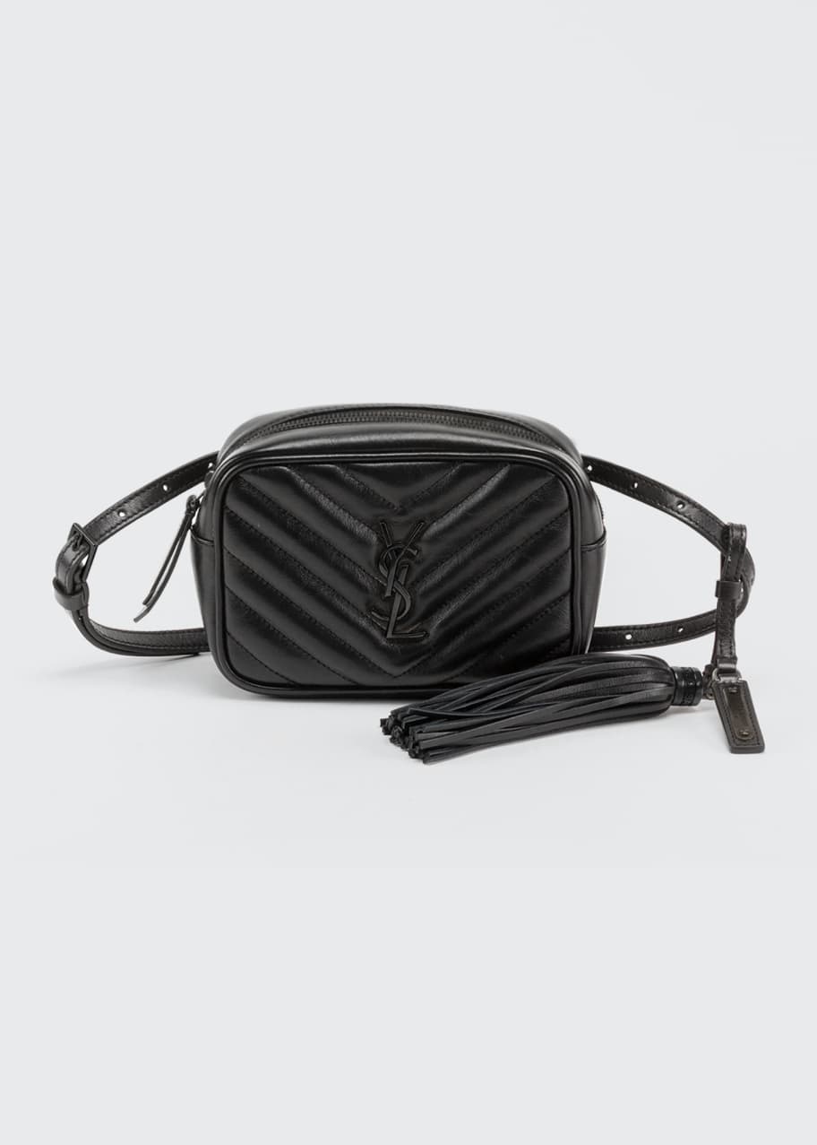 Saint Laurent Lou Belt Bag Quilted Black Hardware Black in