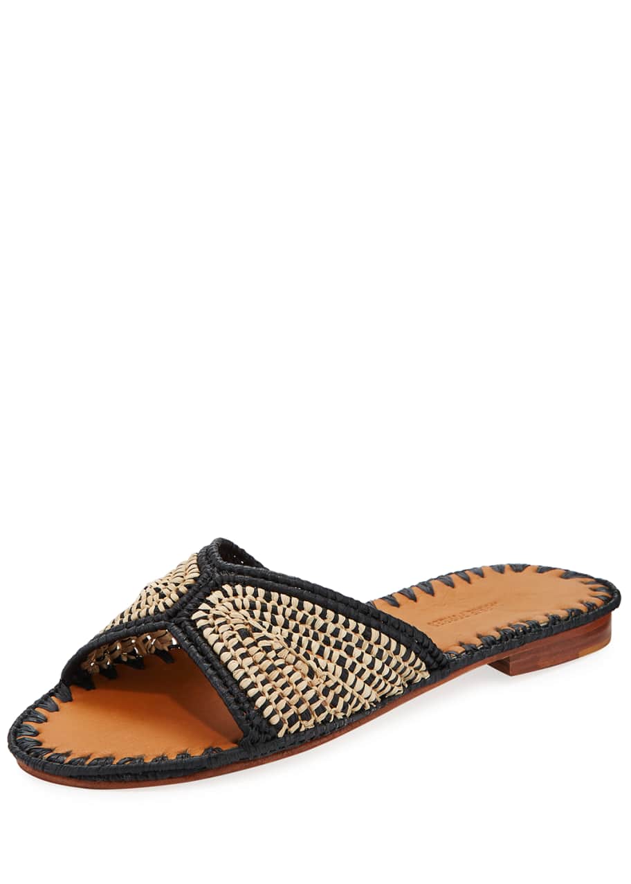 Salon Miste Woven Raffia Slide Sandals