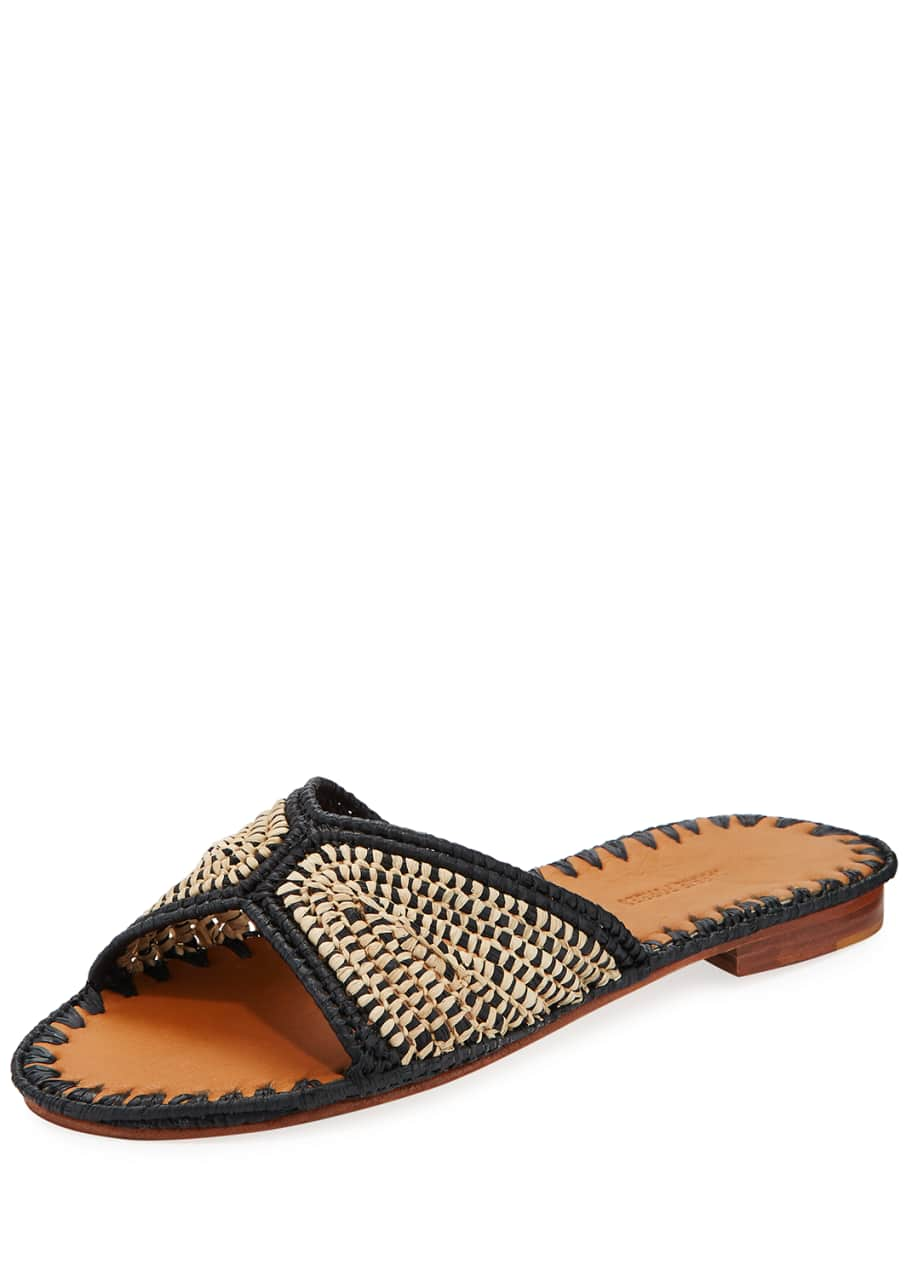 Carrie Forbes Salon Miste Woven Raffia Slide Sandals - Bergdorf Goodman