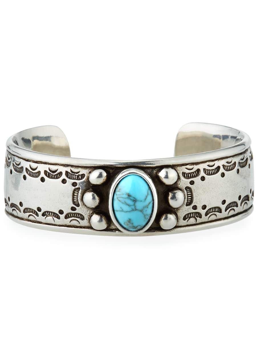 Image 1 of 1: Textured Turquoise Cuff Bracelet