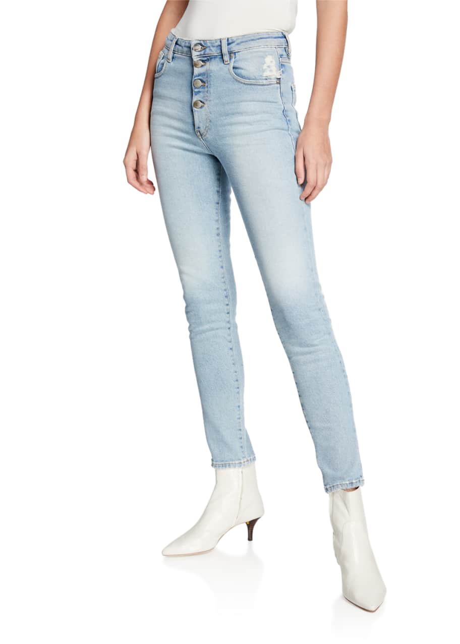 Gaety Ankle Skinny Button Fly Jeans