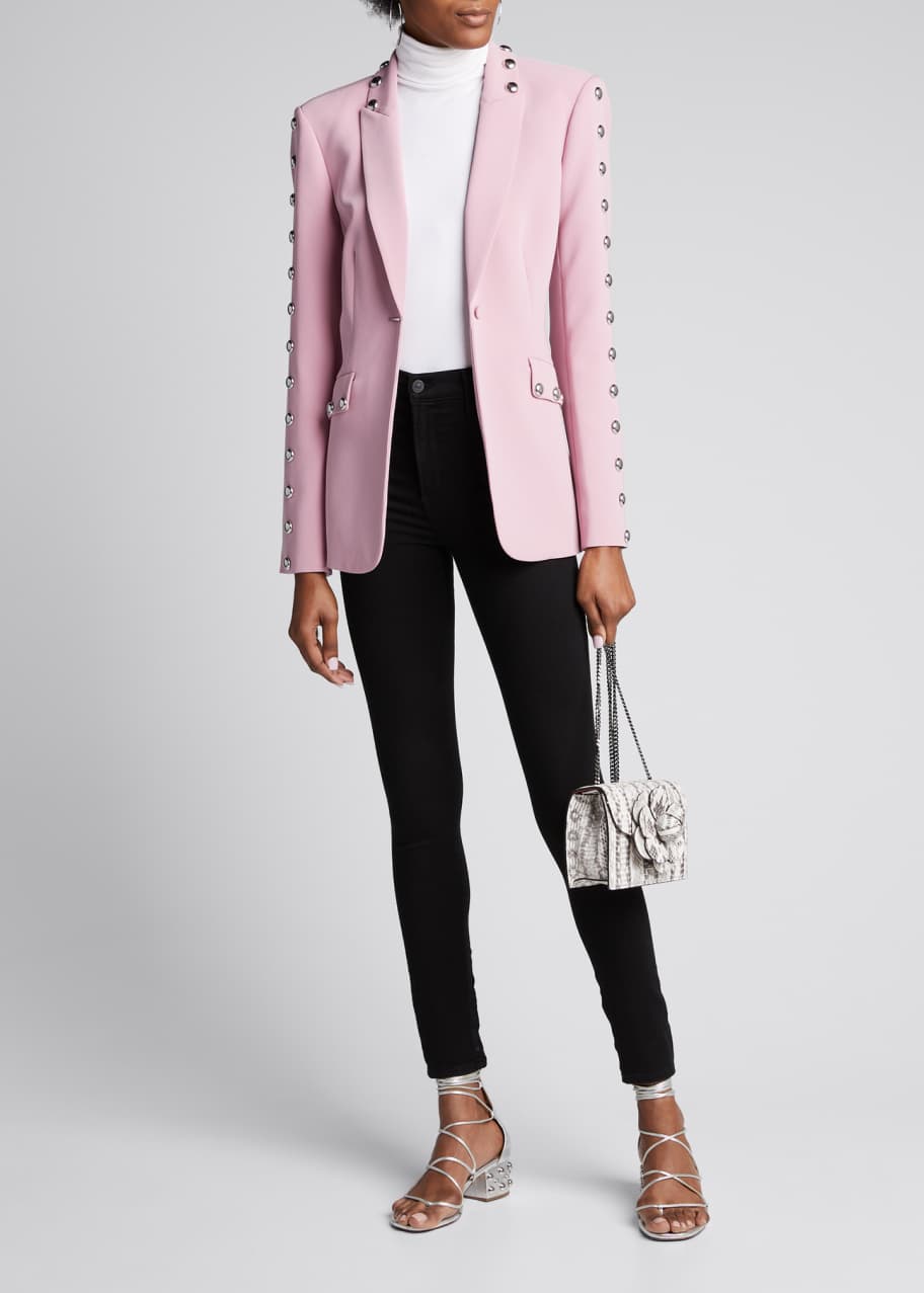 Cinq A Sept Dive Studded Crepe Single Button Jacket Bergdorf Goodman