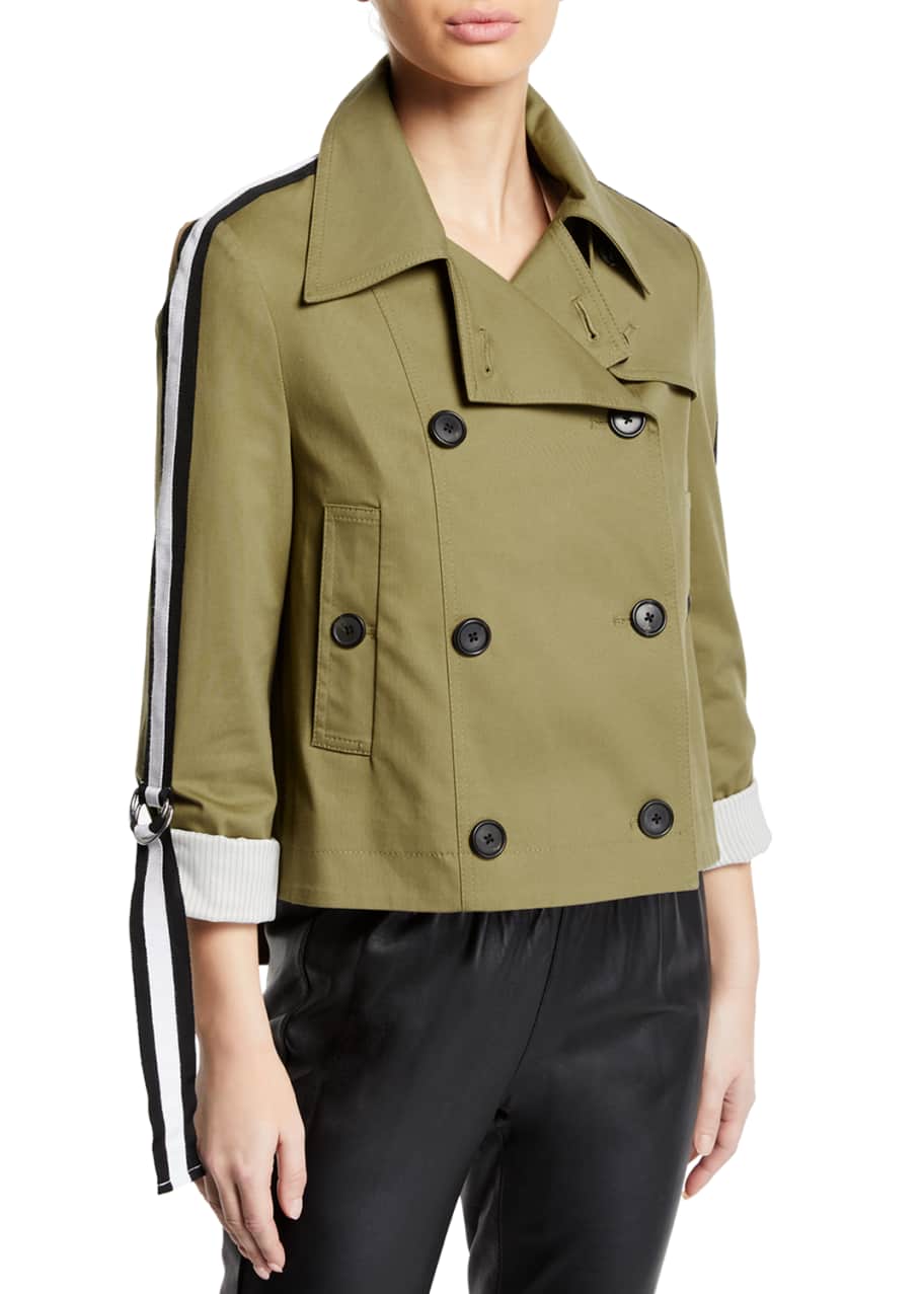 Veronica Beard Mert Cropped Jacket with Belted Sleeves - Bergdorf Goodman