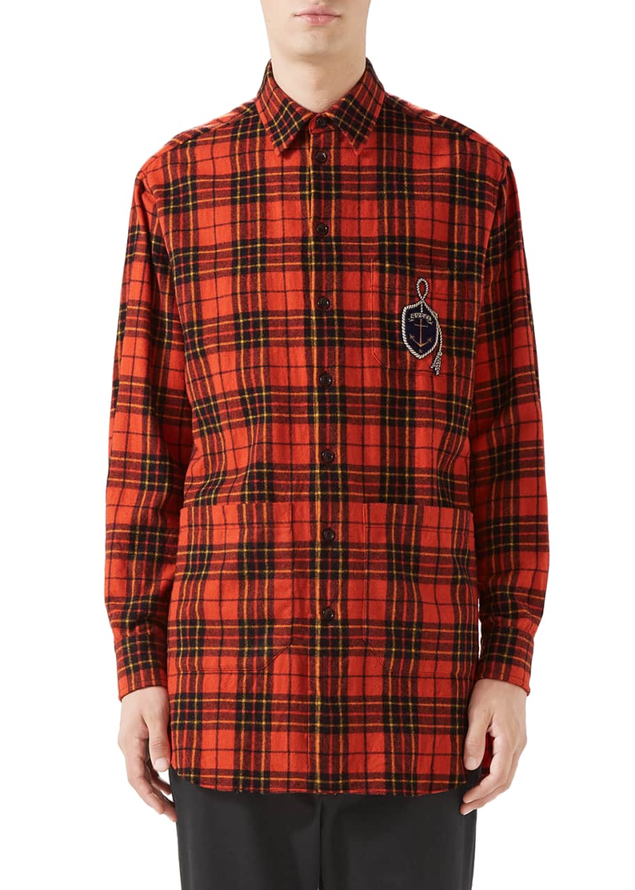 Gucci plaid shirts & tops clearance