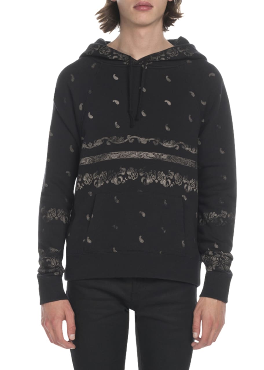 Saint Laurent Men's Bandana Print Hoodie Bergdorf Goodman