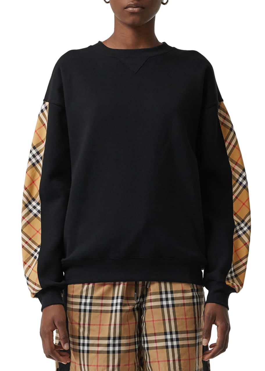 Vintage check detail jersey sweatshirt store