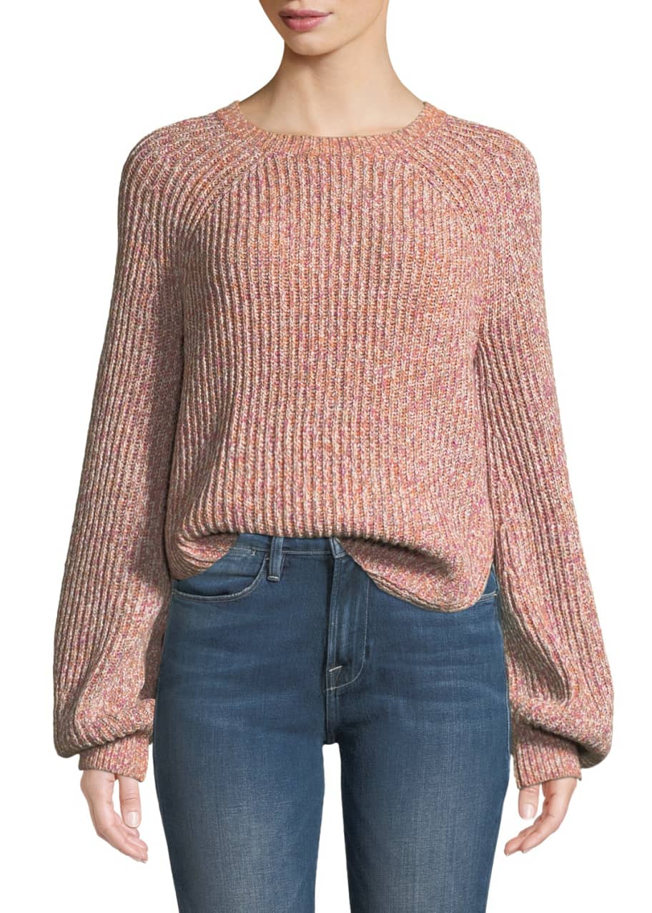 FRAME Marled Raglan Crewneck Pullover Sweater - Bergdorf Goodman