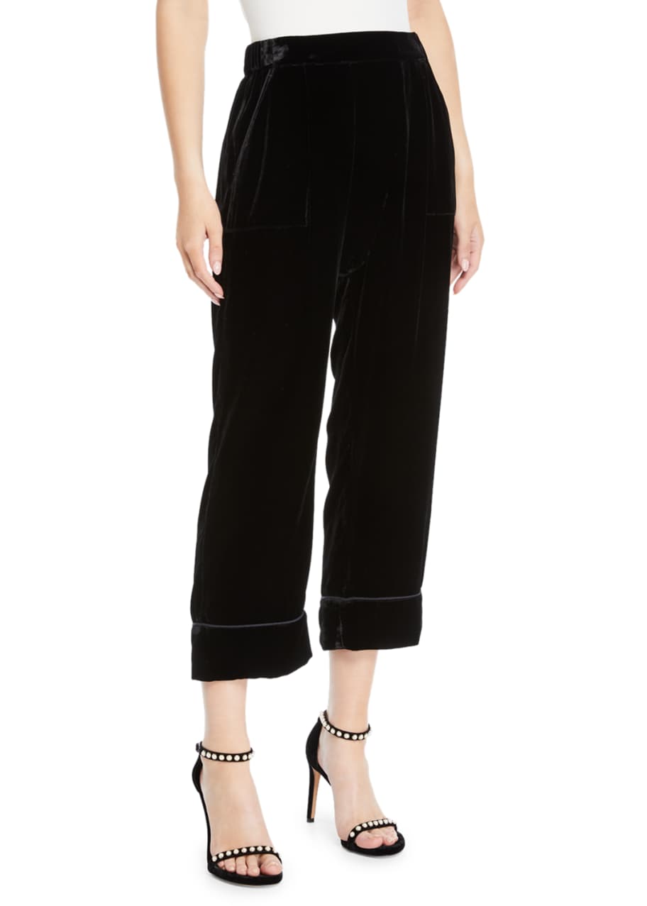 The Great The Velvet Pajama Cropped Trousers - Bergdorf Goodman