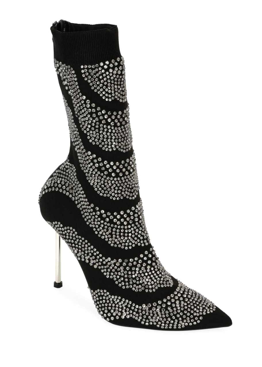 Alexander McQueen CrystalEmbellished Suede Sock Booties Bergdorf Goodman