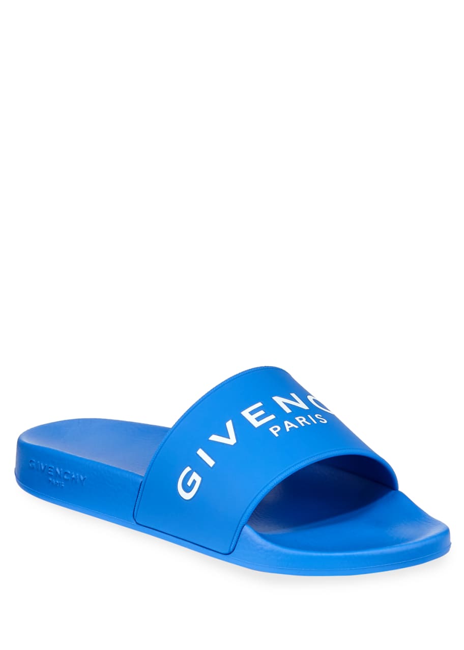 Givenchy Men's Logo Rubber Pool Slides Bergdorf Goodman