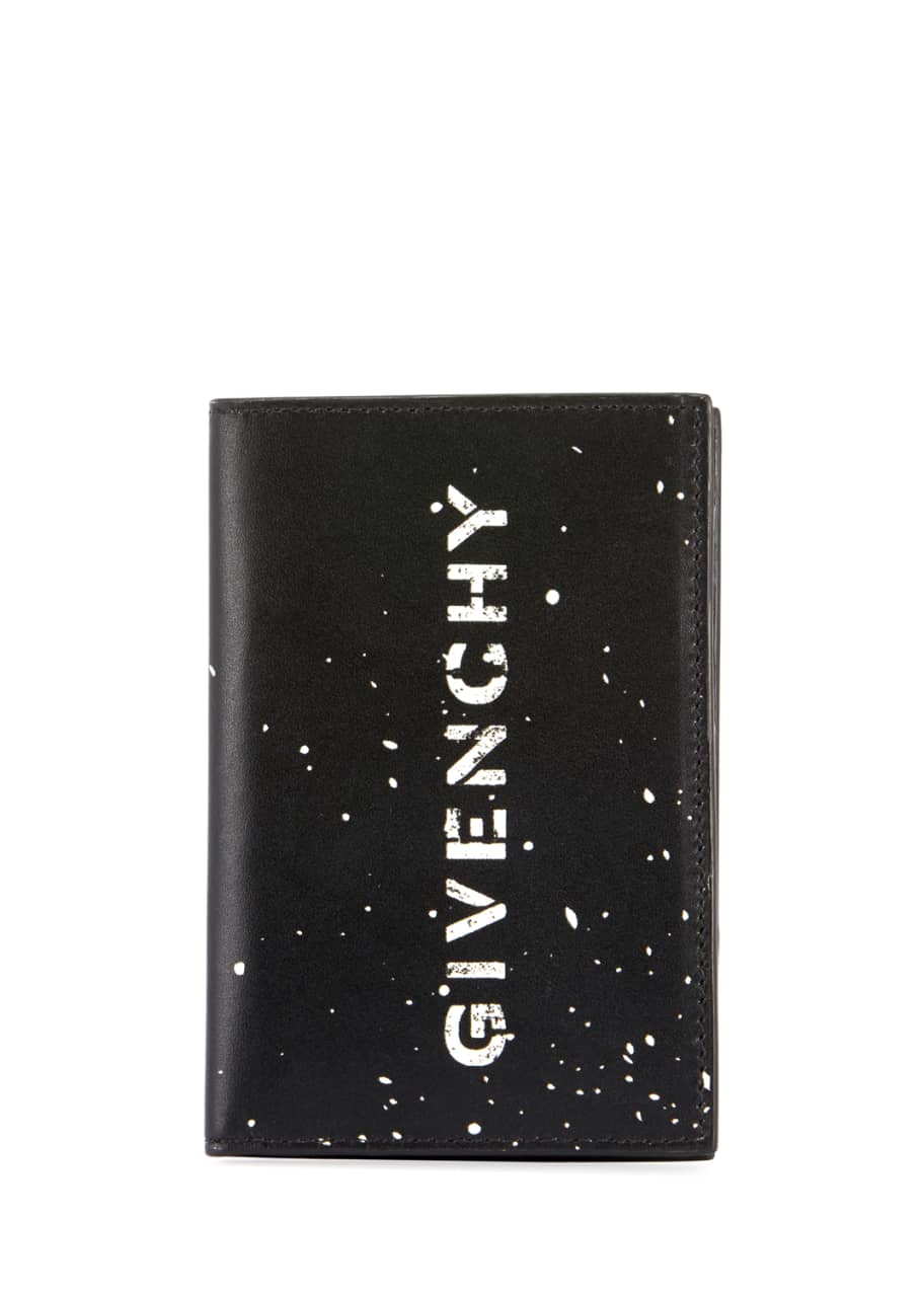 Givenchy Men's Splatter Logo-Front Card Holder - Bergdorf Goodman