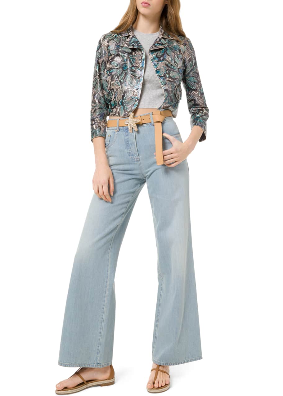 Michael kors wide leg jeans deals