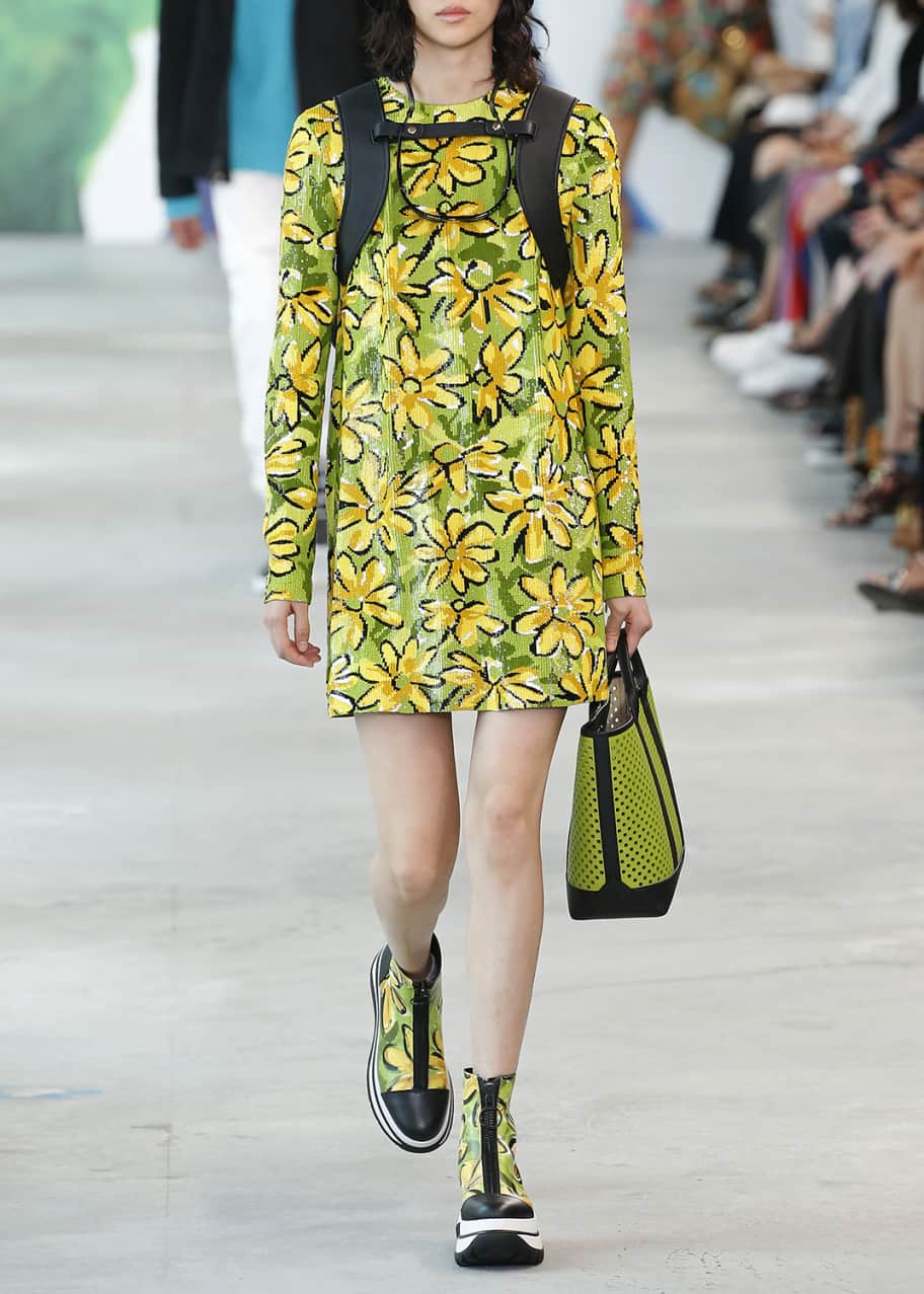 Michael kors botanical print georgette dress outlet