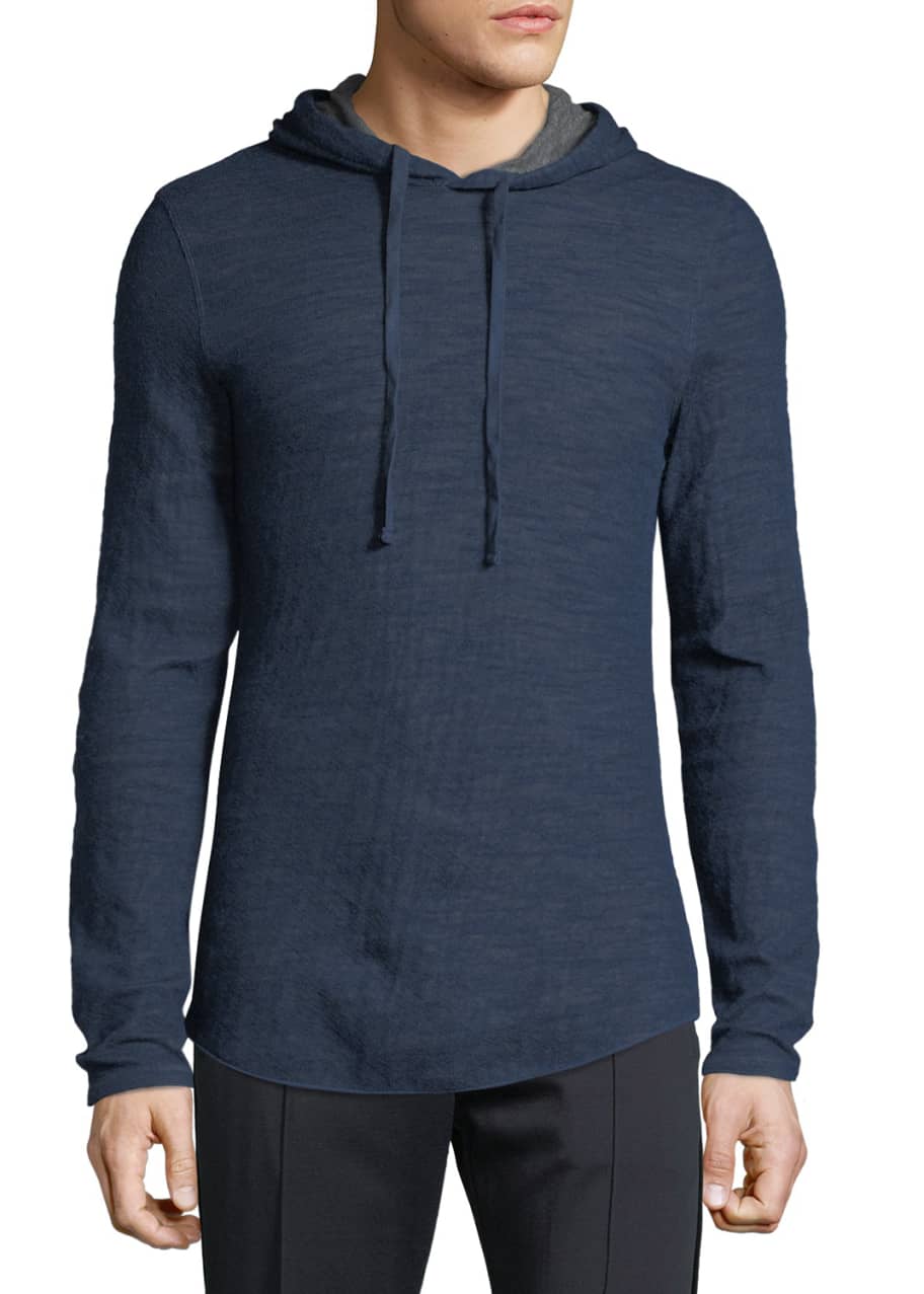 Vince Men s Contrast Double Knit Pullover Hoodie Bergdorf Goodman