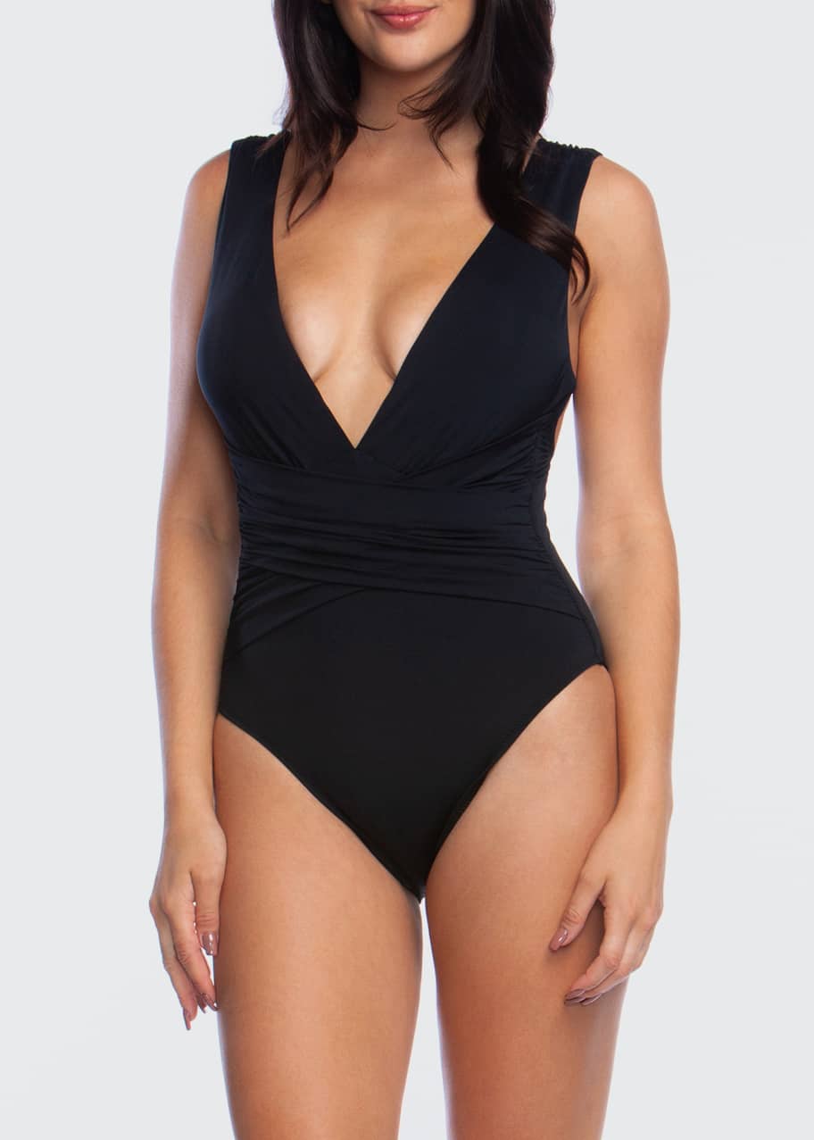 Trina turk wrap front one piece sale