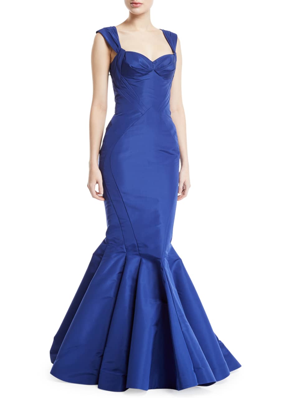 Zac Posen Sweetheart Silk Faille Mermaid Gown Bergdorf Goodman