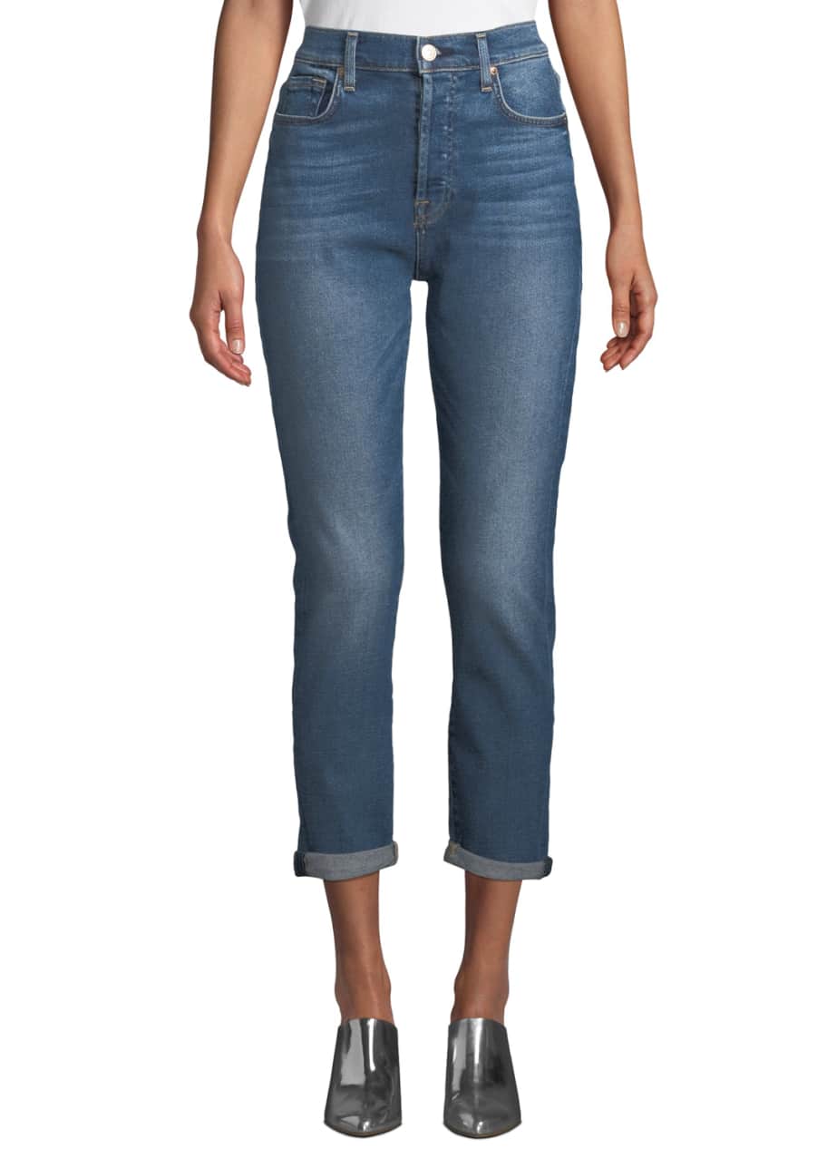 7 for all mankind Josefina High Waist Boyfriend Jeans with Rolled