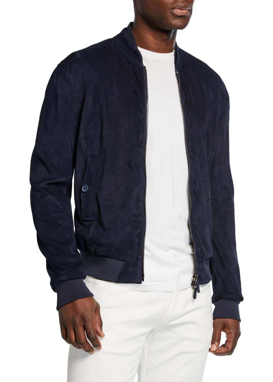 Pracht waterval Moeras Giorgio Armani Men's Suede Bomber Jacket - Bergdorf Goodman