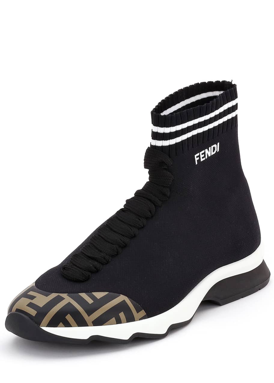 Fendi FF Mid-Top Sock Sneakers - Bergdorf Goodman