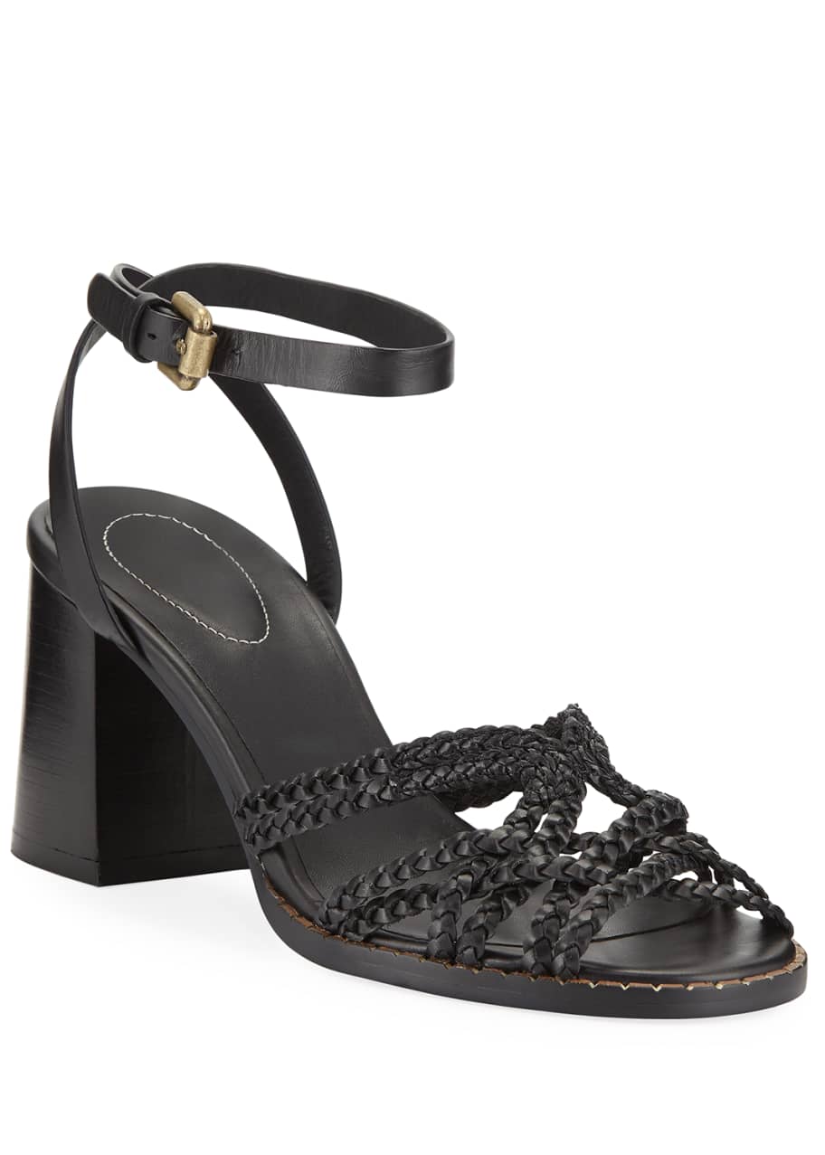 See by Chloe Katie Braided Leather Ankle-Strap Sandals - Bergdorf Goodman