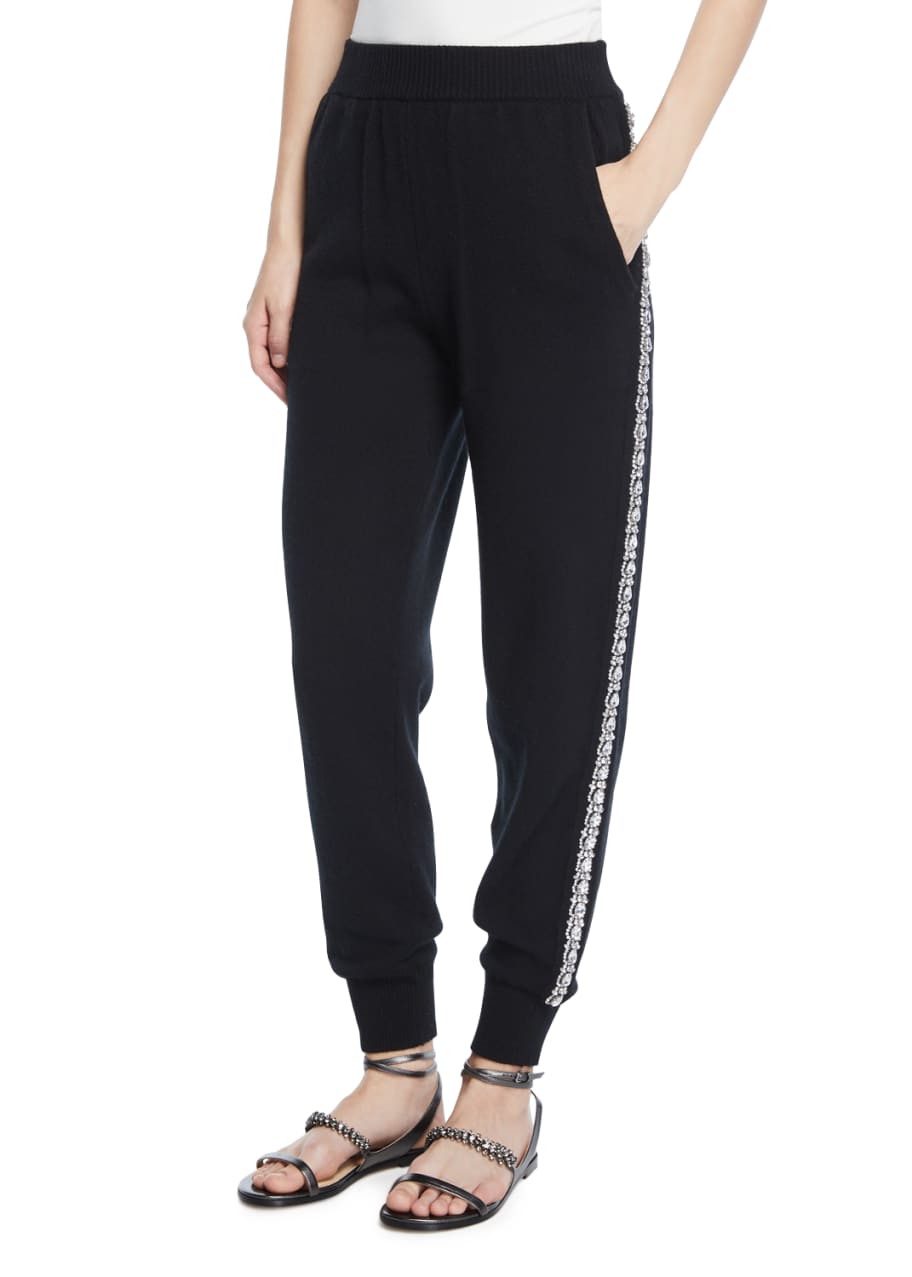 Michael Kors Collection Cashmere Crystal-Striped Joggers - Bergdorf Goodman