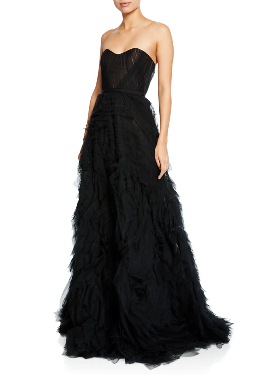 Marchesa notte strapless gown sales