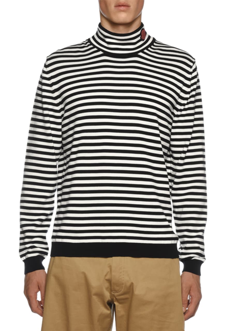 Mens striped turtleneck on sale