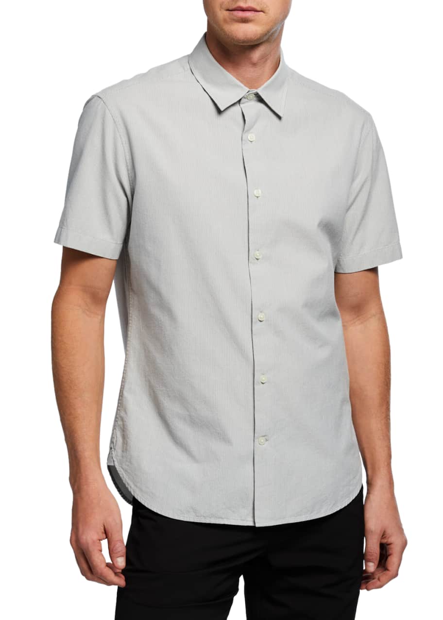 Vince Men's Short-Sleeve Micro Stripe Shirt - Bergdorf Goodman