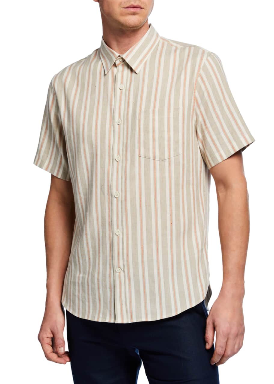 Vince Men's Multi Stripe Short-Sleeve Shirt - Bergdorf Goodman