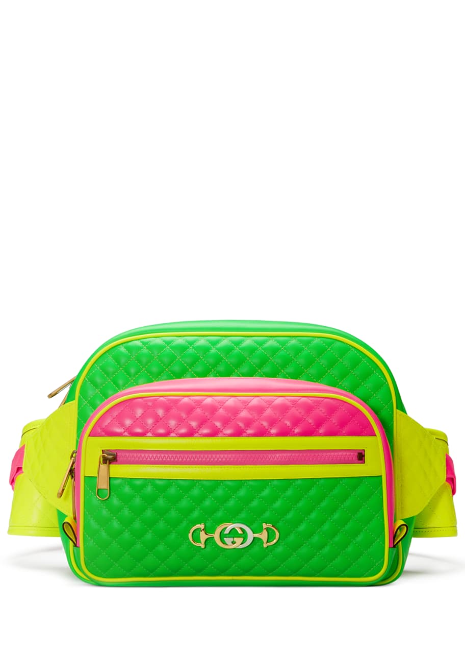 Gucci Men's Quilted Neon Leather Belt Bag/Fanny Pack - Bergdorf Goodman