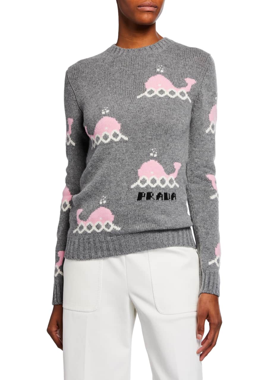 Prada Long Sleeve Whale Sweater Bergdorf Goodman