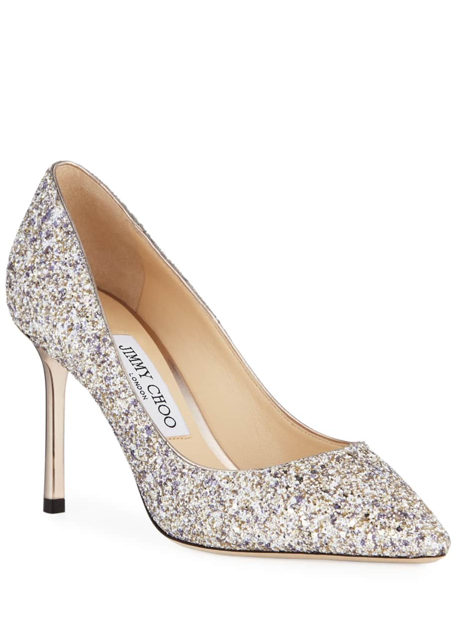 Jimmy Choo Romy Glitter Pointed Pumps - Bergdorf Goodman