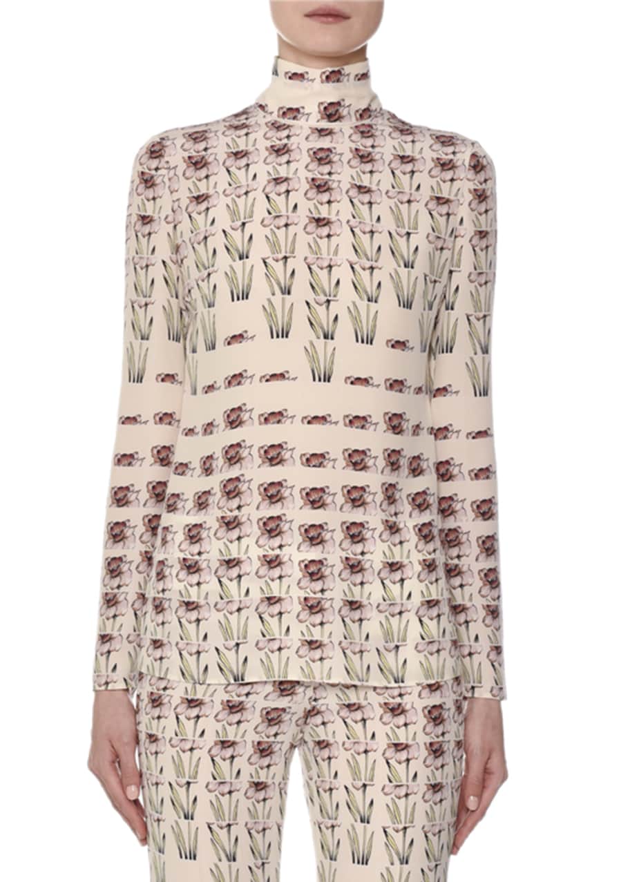 Prada new arrivals floral turtleneck