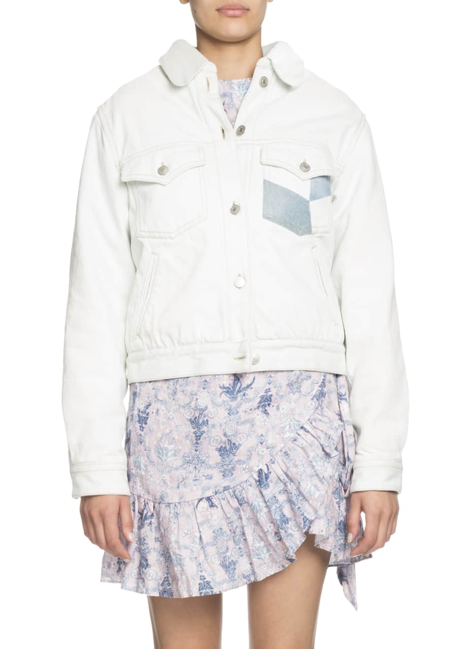 ønske Opdatering Kænguru Etoile Isabel Marant Lindya Embroidered Denim Jacket - Bergdorf Goodman