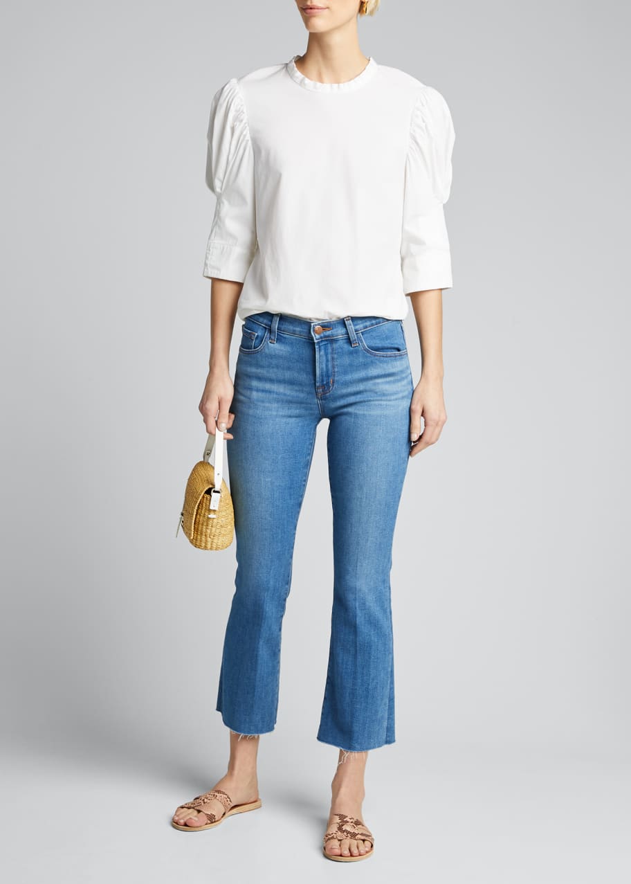 J Brand Selena Mid-Rise Crop Boot-Cut Jeans - Bergdorf Goodman