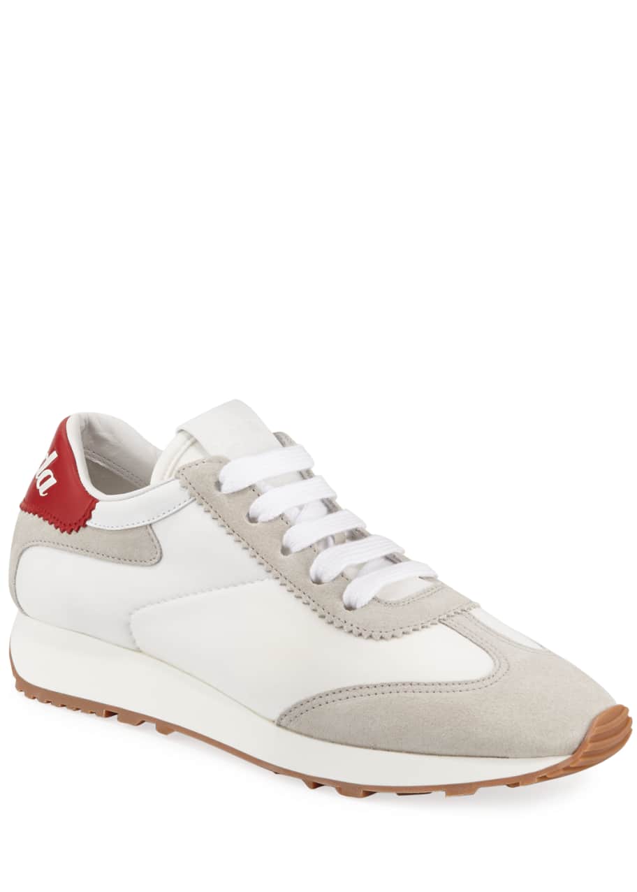 Image 1 of 1: Track Lace-Up Leather Sneakers