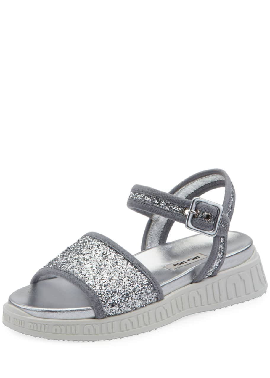 Image 1 of 1: Glitter Logo-Sole Sport Sandals